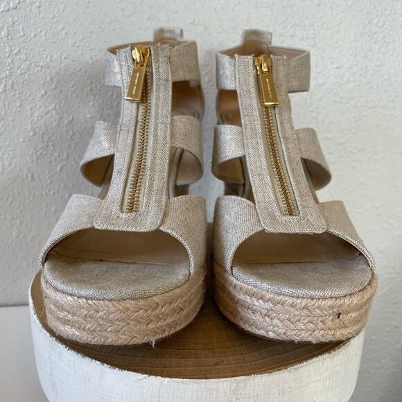 MICHAEL Michael Kors Woven Wedge Heels Size 10 EUC - Picture 2 of 8